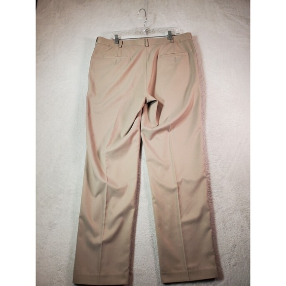 PGA TOUR Dress Pants Mens Khaki Flat Front Straight Leg Light Wash Slash Pockets - Picture 2 of 8